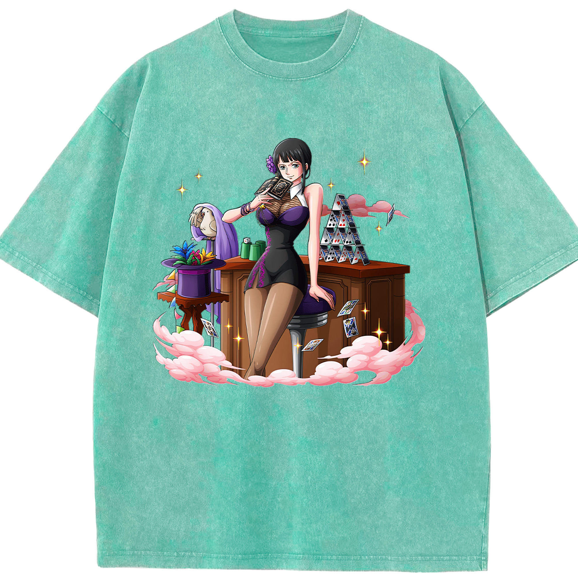 ワンピース ニコ・ロビン ONE PIECE Nico Robin 綿100% ヴィンテージ風 半袖Tシャツ（フロントプリント）